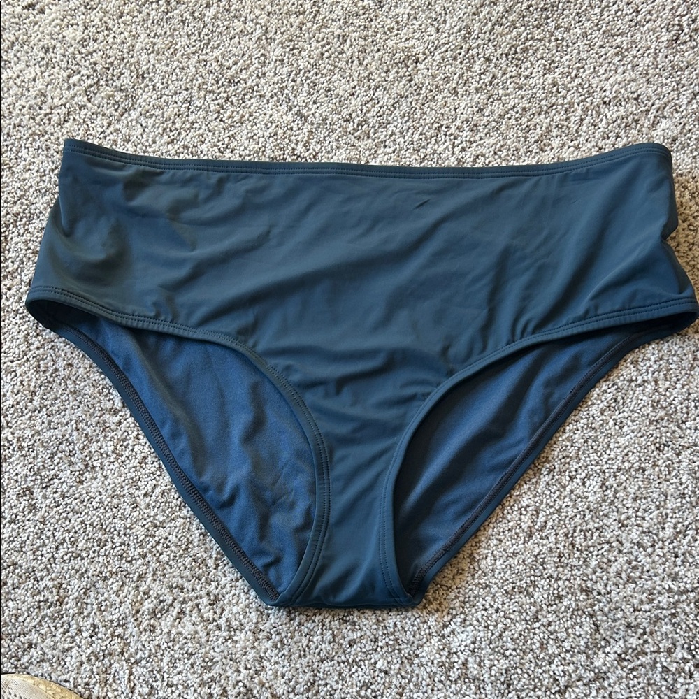 NWT Sunsets Teal High-Waist Bikini Bottom